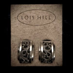 Lois Hill Filigree Scroll Sterling Silver Dome clip earrings